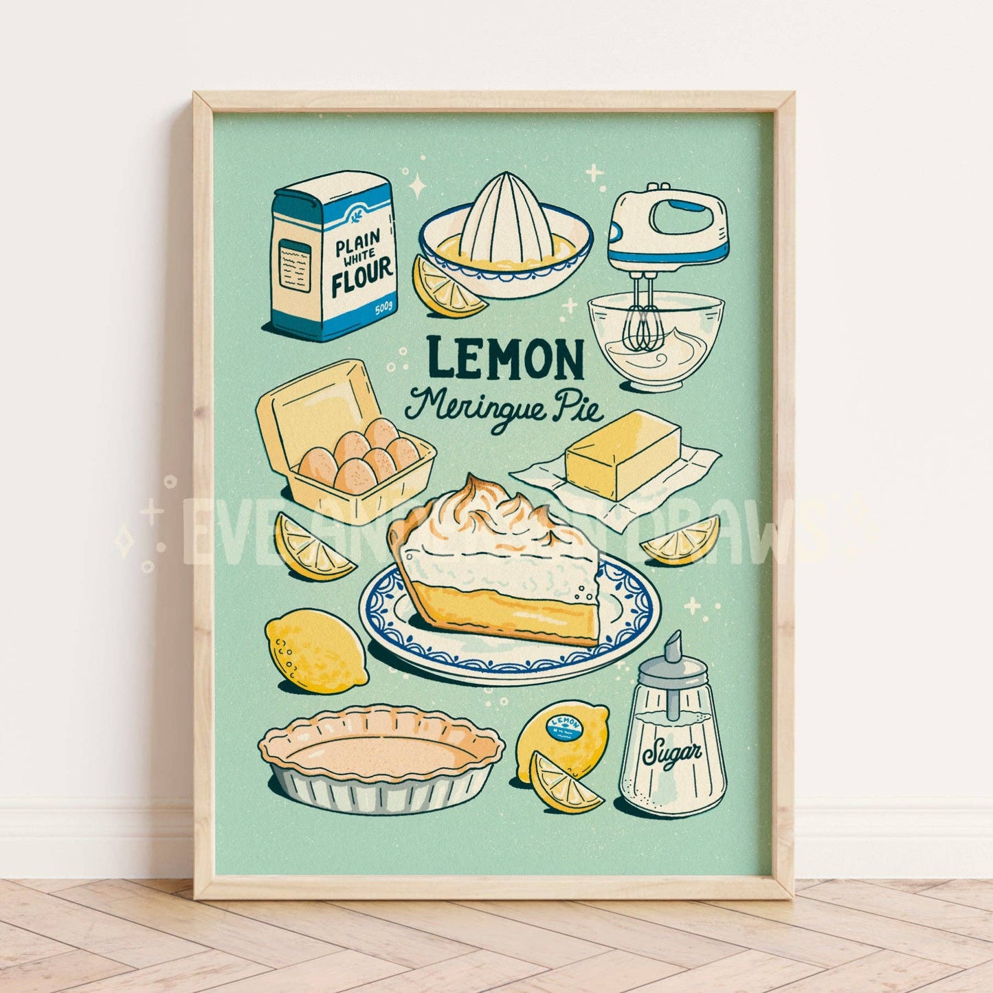 Lemon Meringue Pie - A4 Print