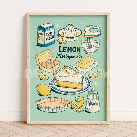 Lemon Meringue Pie - A4 Print