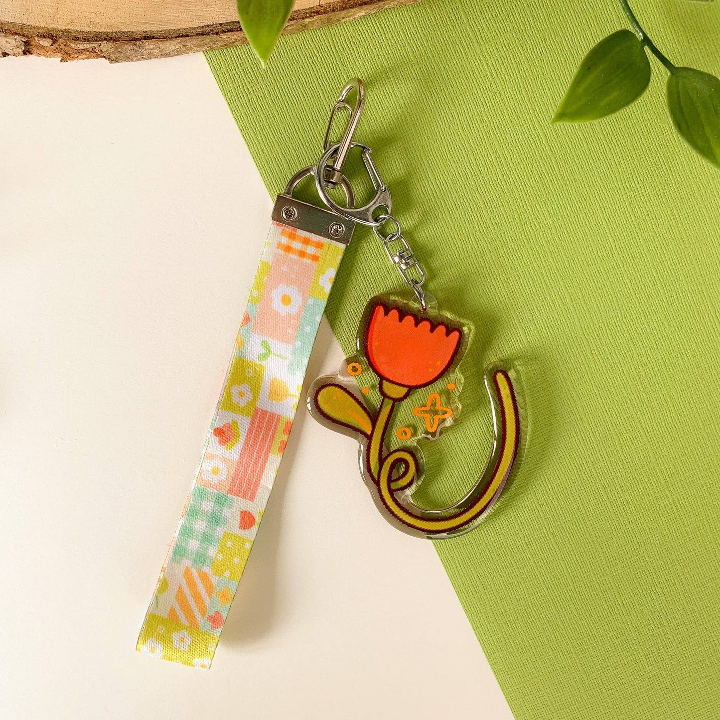 Spring Patchwork - Lanyard Keychain