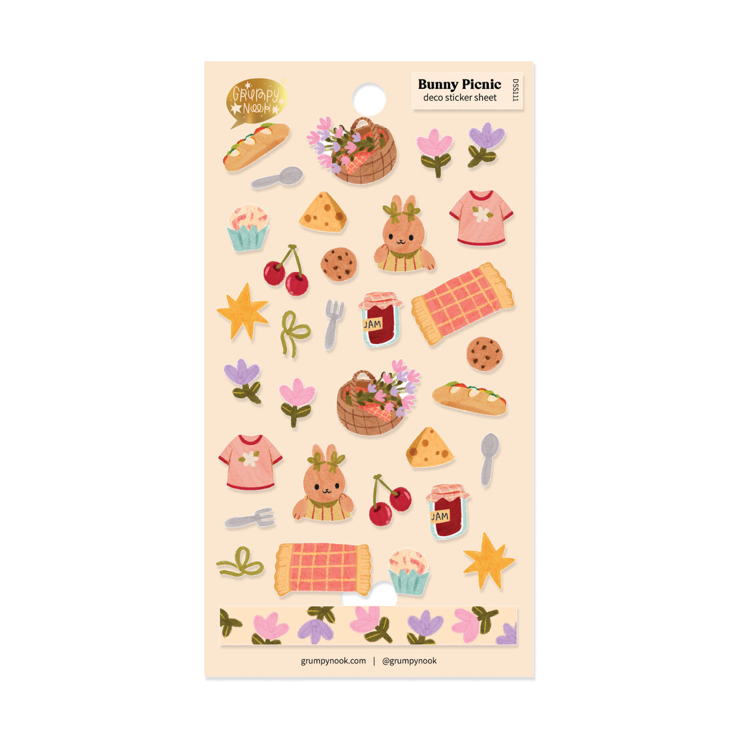 Bunny Picnic Deco Sticker Sheet