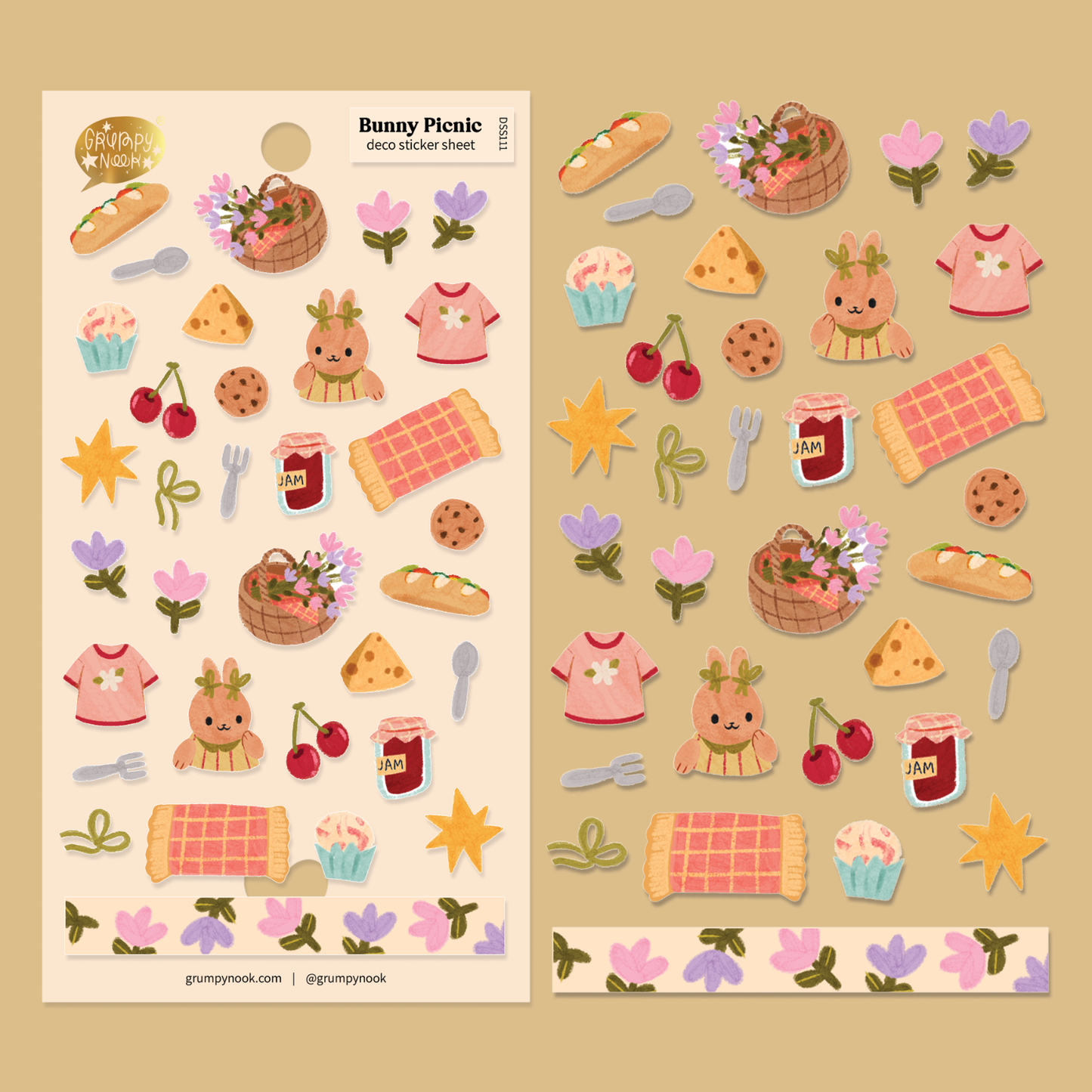 Bunny Picnic Deco Sticker Sheet