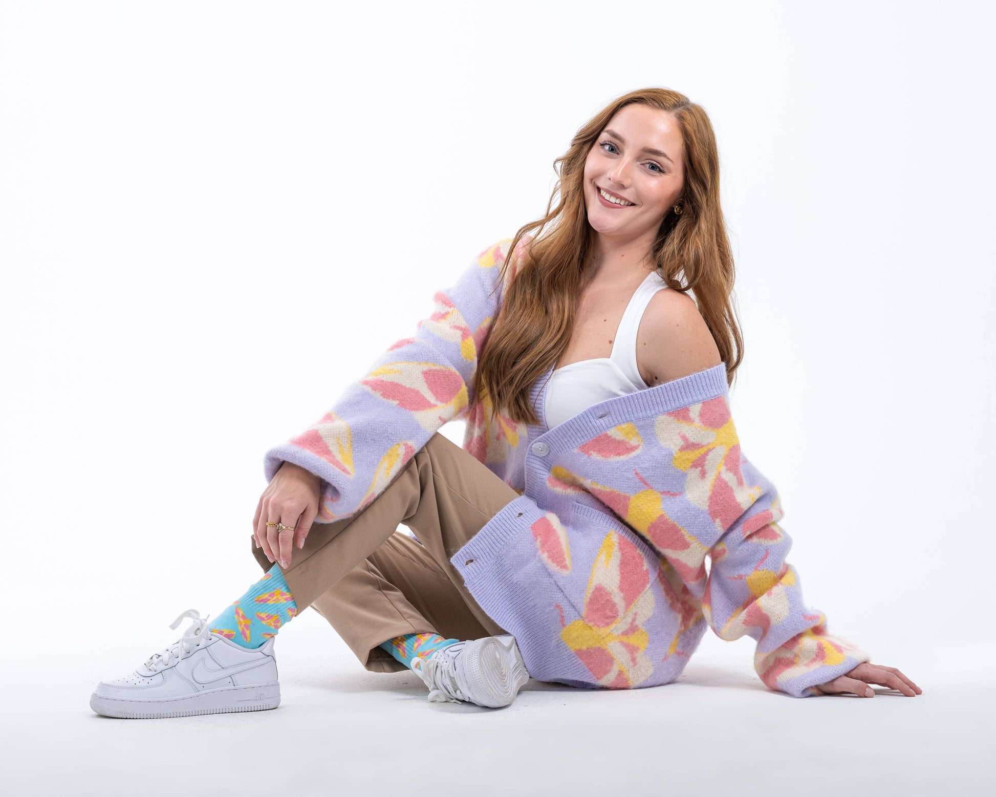 Fuzzy Rosy Maple Moth - Cardigan