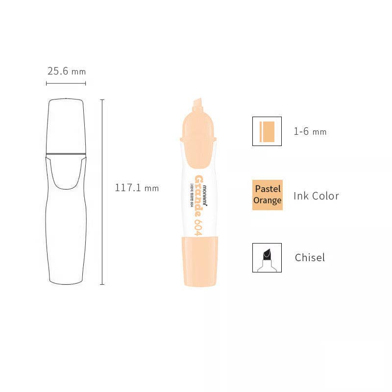 Monami Grange Highlighter - 6 Colour Set
