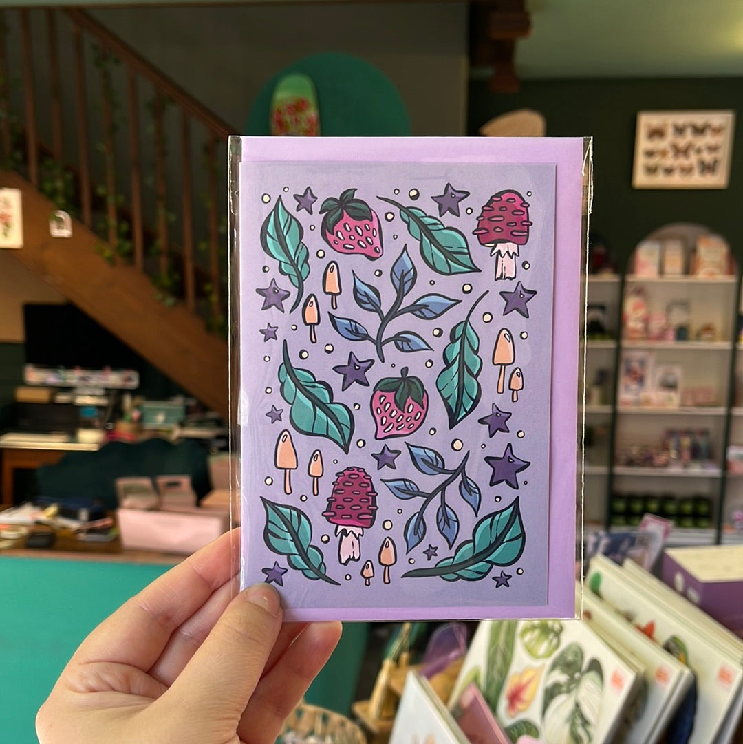 Strawberries & Mushrooms - A6 Card