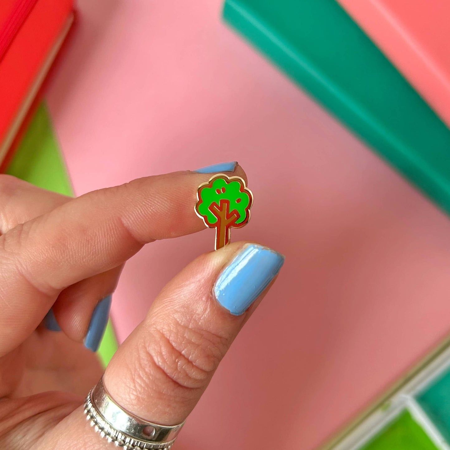 Tiny Tree and House - Enamel Pin Set