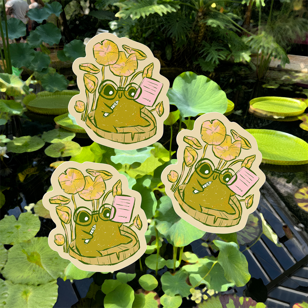 Lillypad Study Toad - Sticker