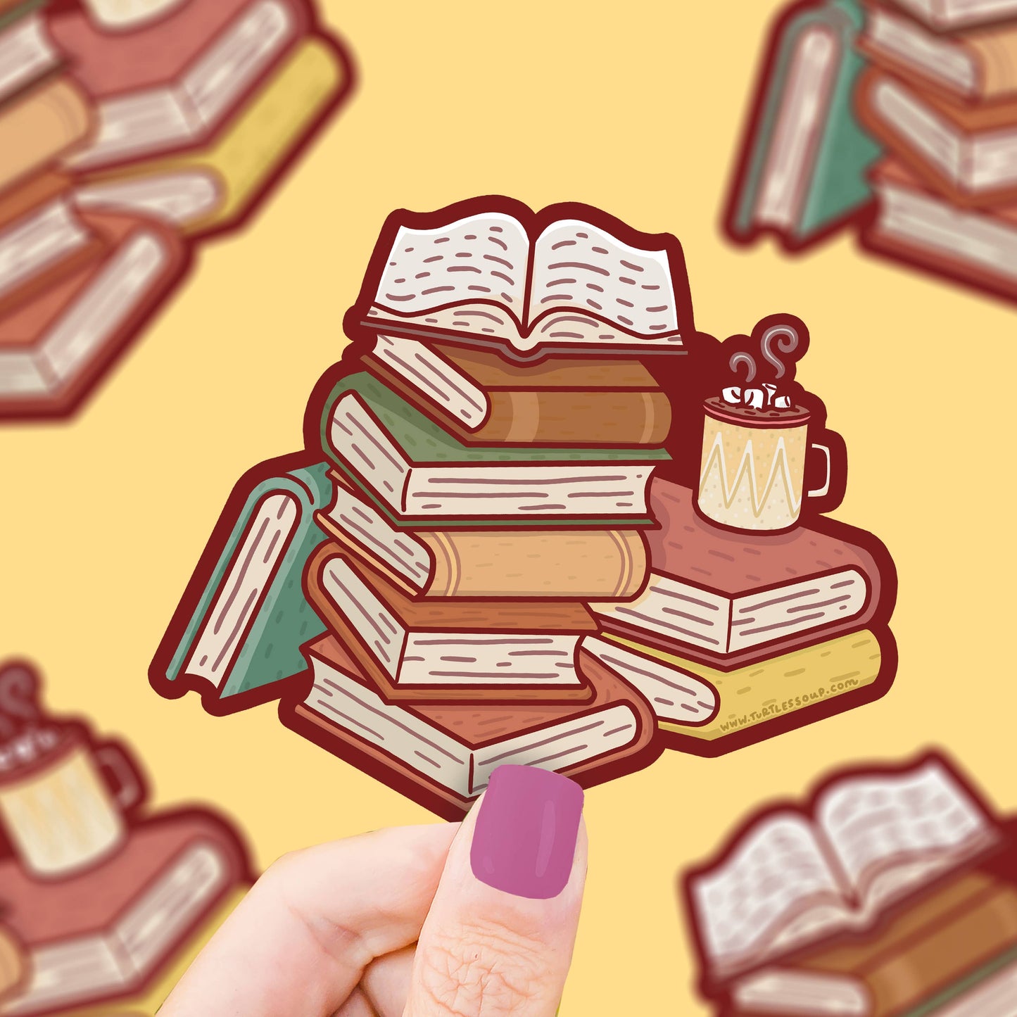 Cozy Book Stack Bookish - Sticker