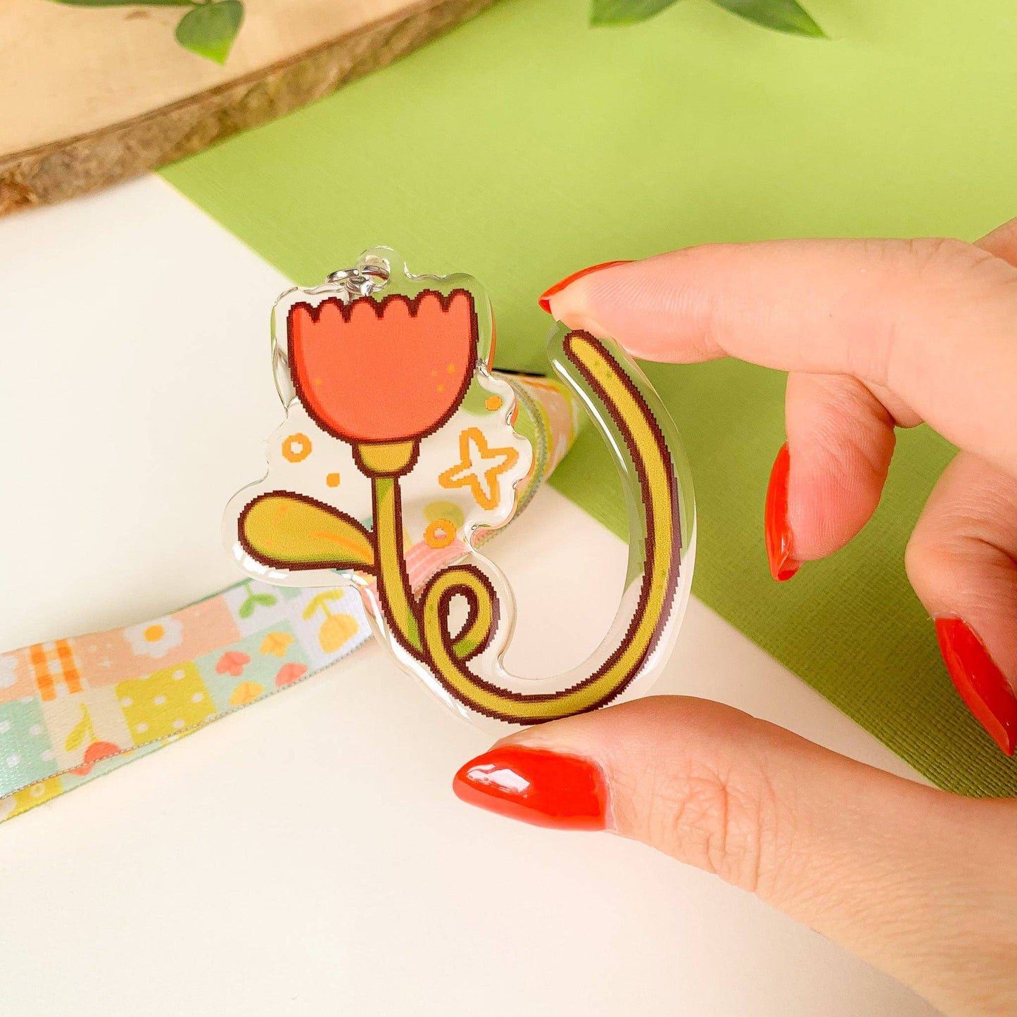 Spring Patchwork - Lanyard Keychain