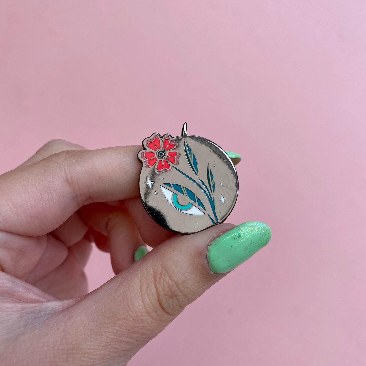 Eye Flower - Red Flower - Enamel Pin - 50% Off RRP £8