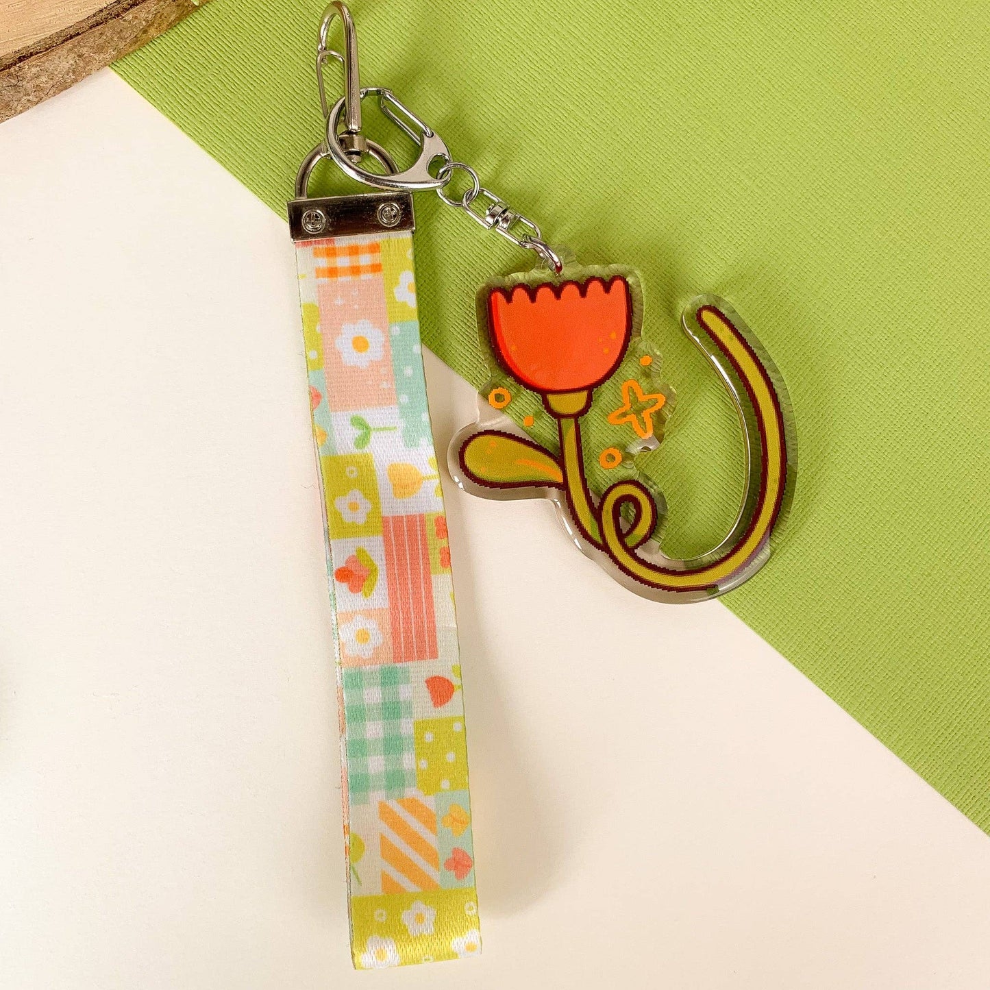 Spring Patchwork - Lanyard Keychain