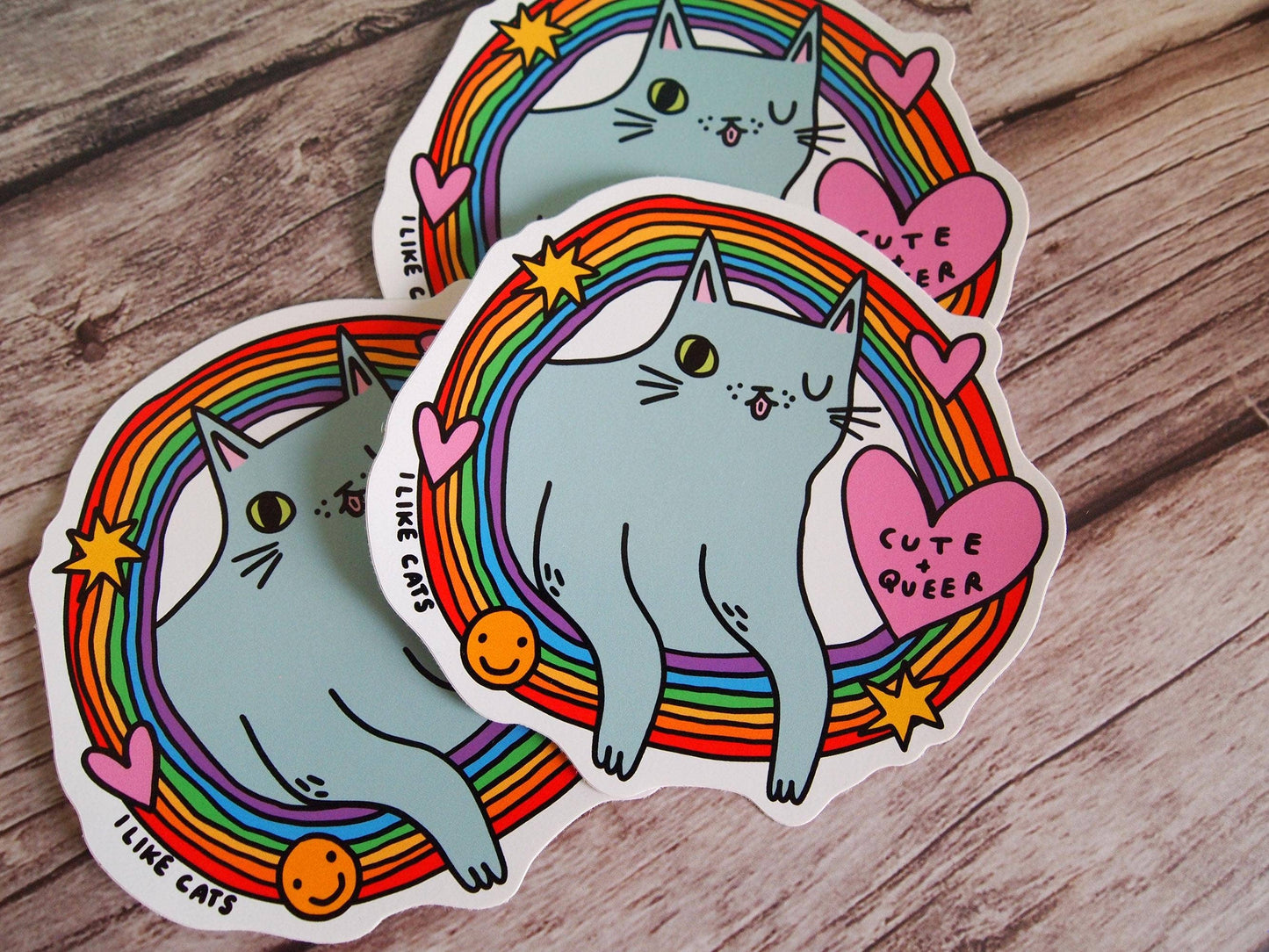 Cute Queer Cat Rainbow - Sticker
