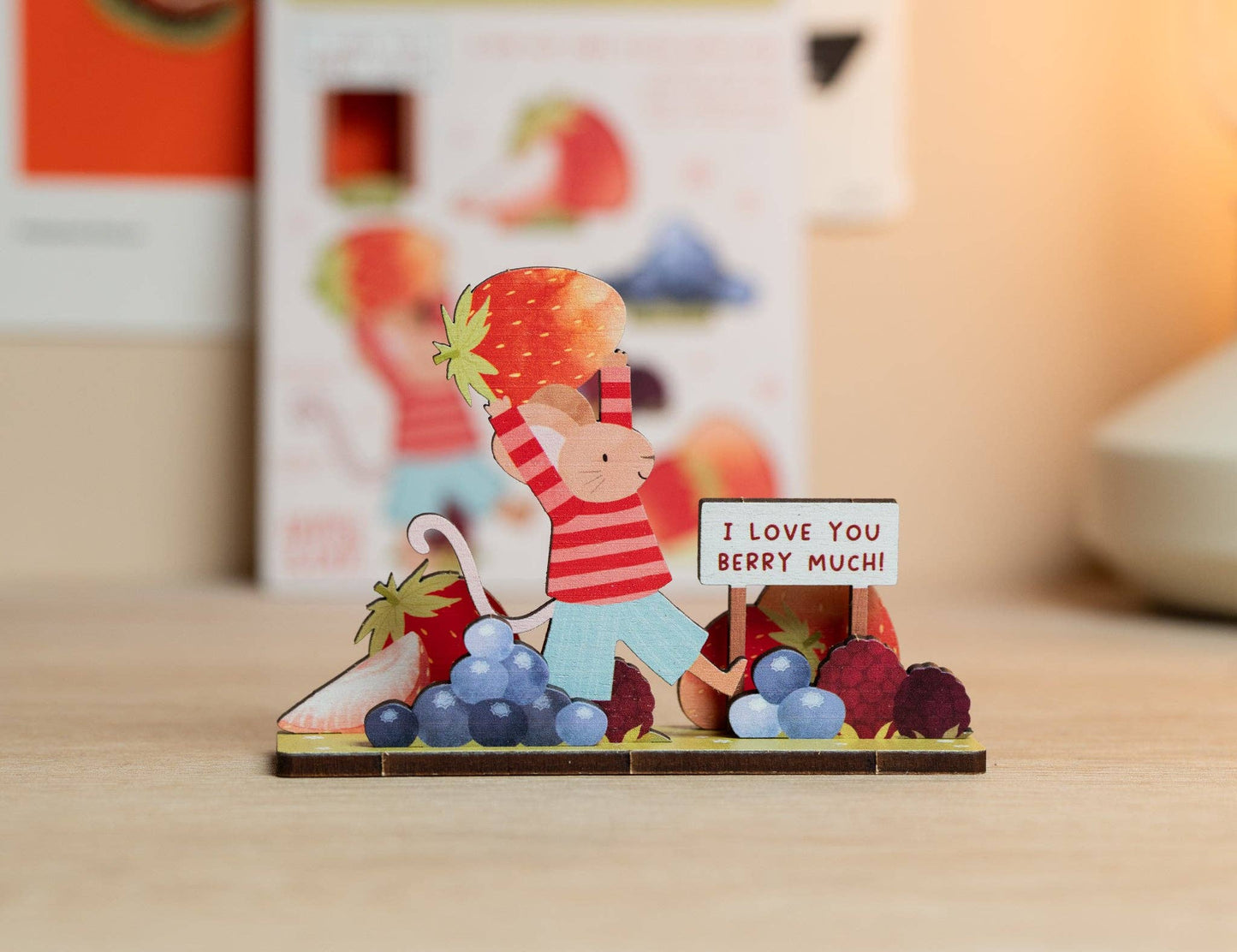 I Love You Berry Much - Mouse - Pop Out Card
