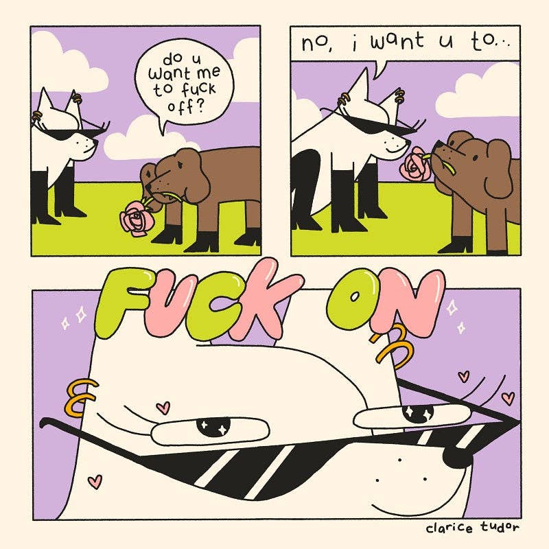 F*CK ON Comic - Square Card