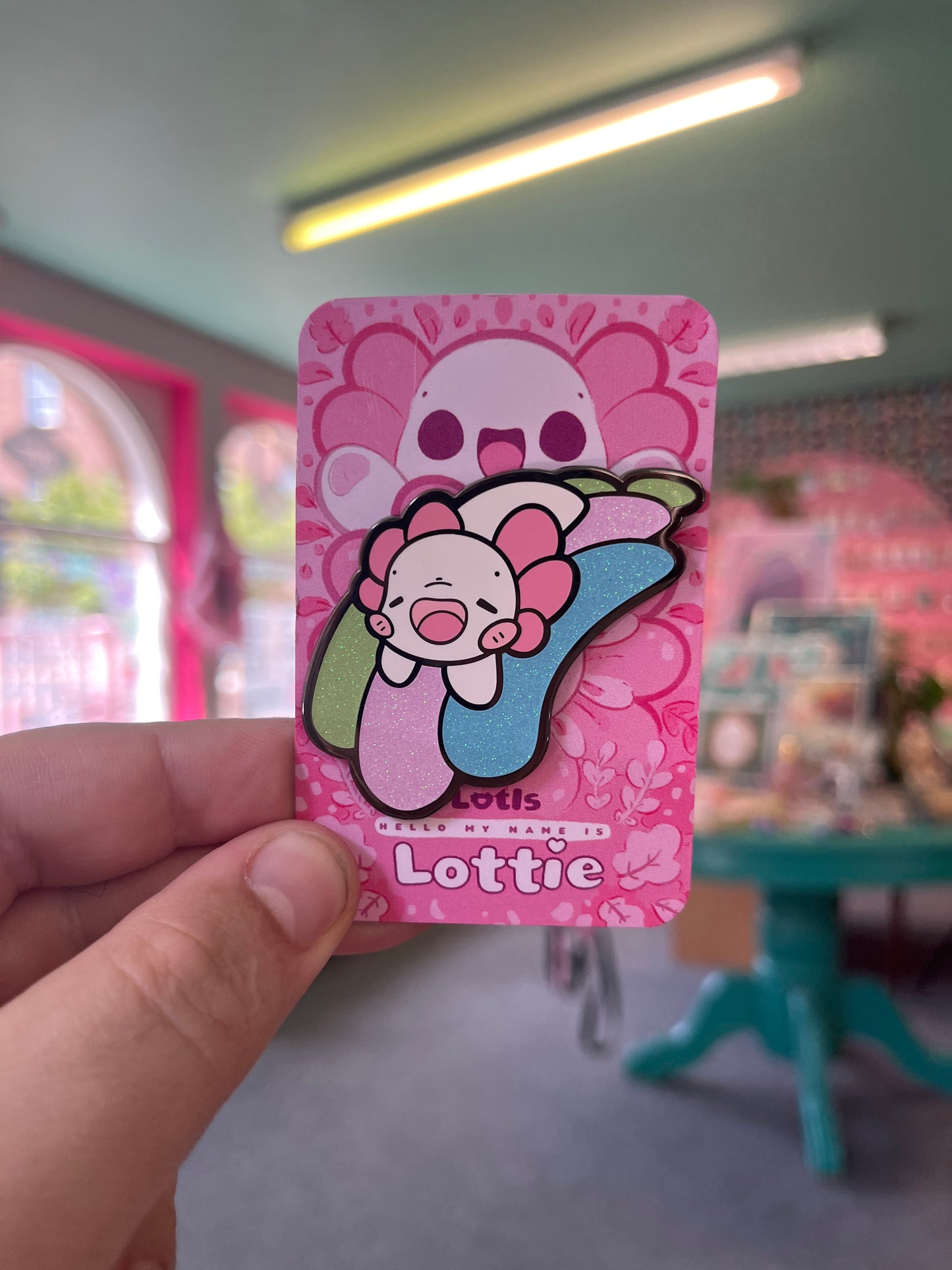 Lottie The Lotl Over Rainbow - Enamel Pin