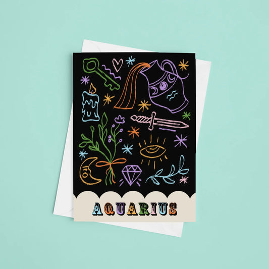 Aquarius Zodiac - A6 Card