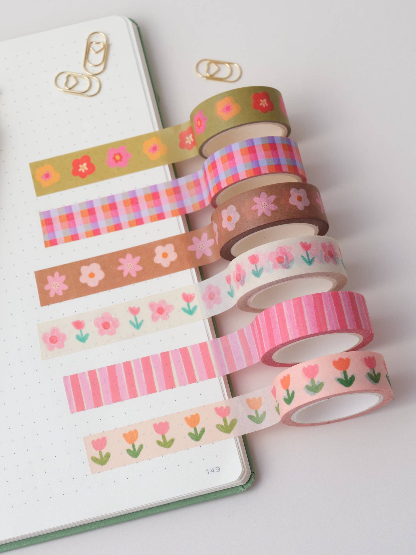 Brown and Pink Floral - Washi Tape