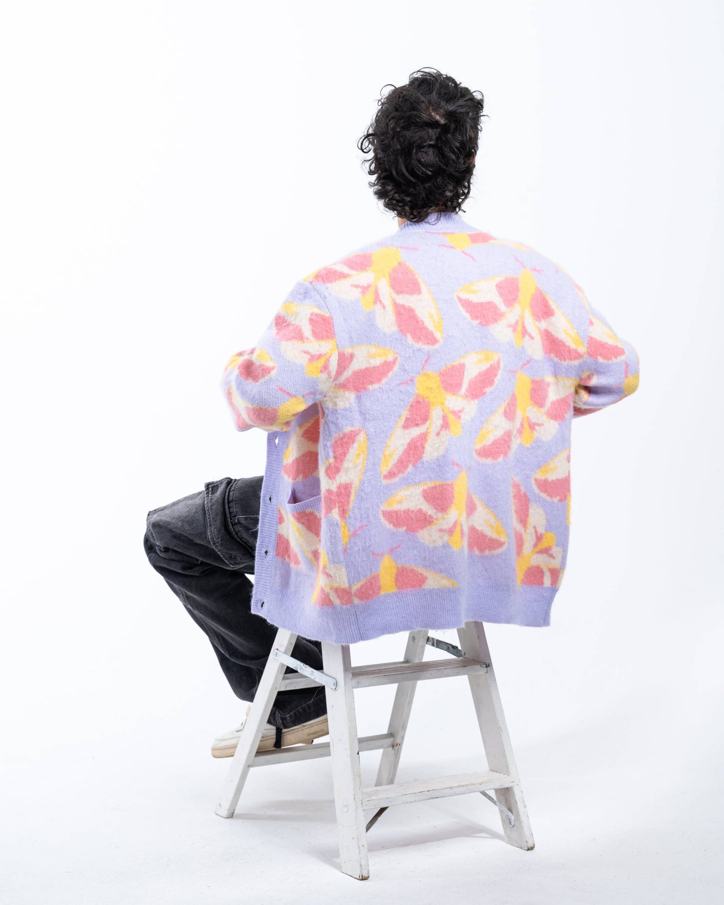 Fuzzy Rosy Maple Moth - Cardigan