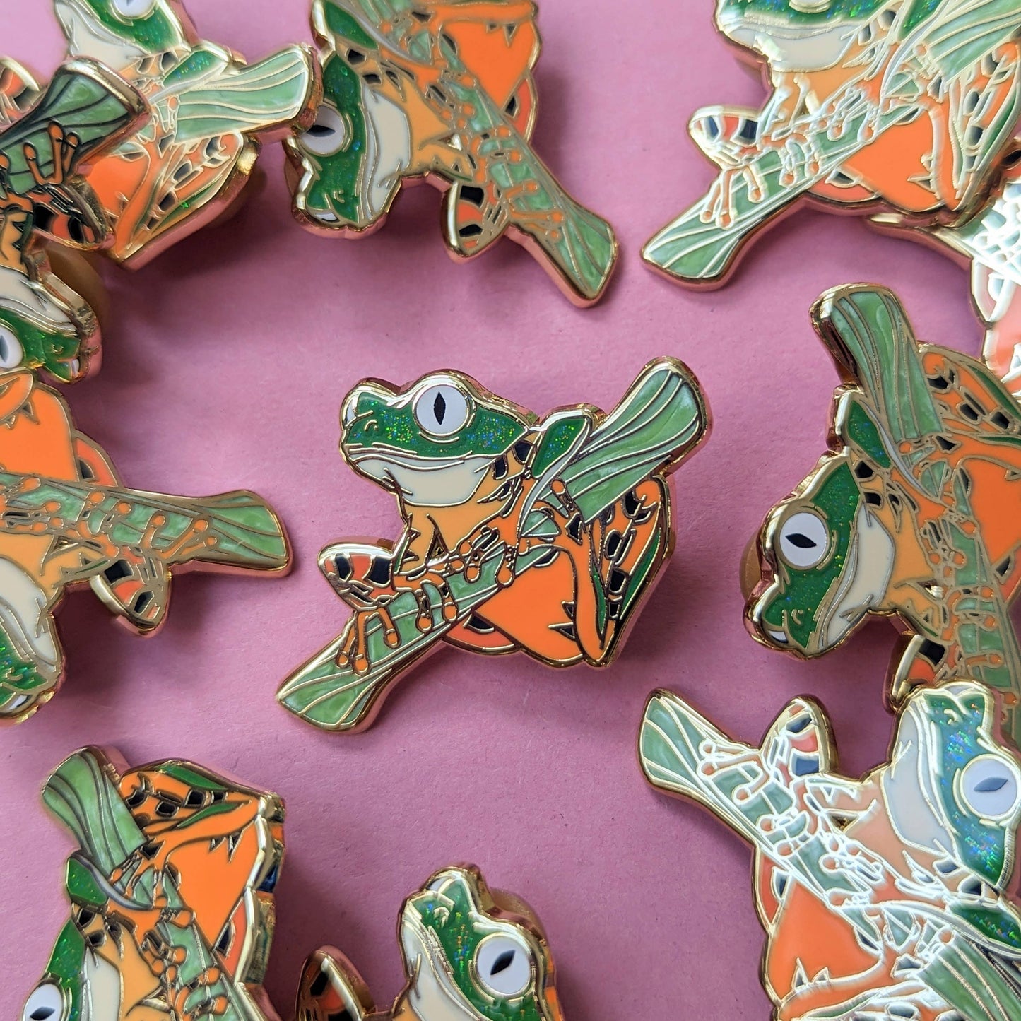 Tree Frog Enamel Pin - Tiger Leg Monkey Frog - Nature Pins