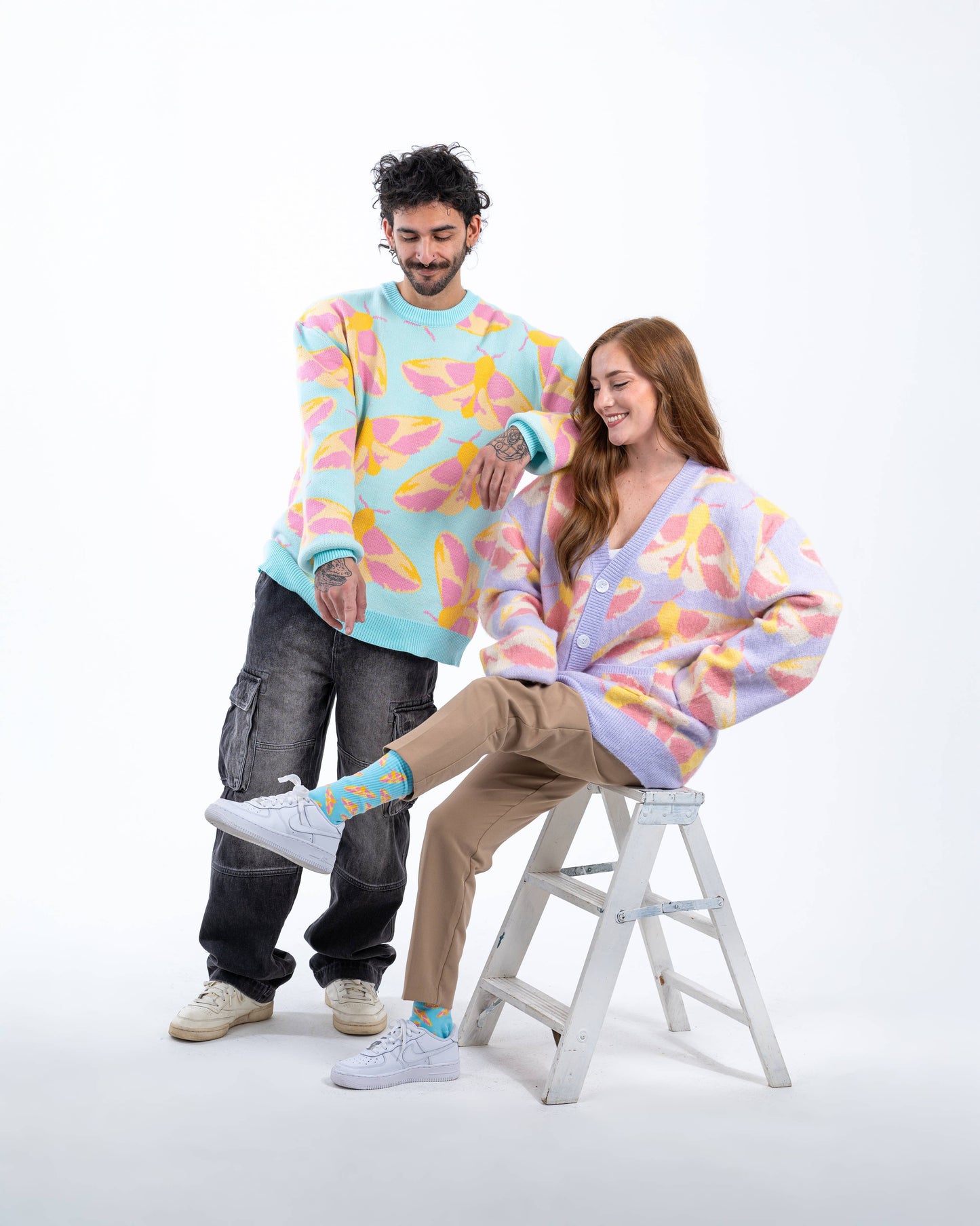 Fuzzy Rosy Maple Moth - Cardigan