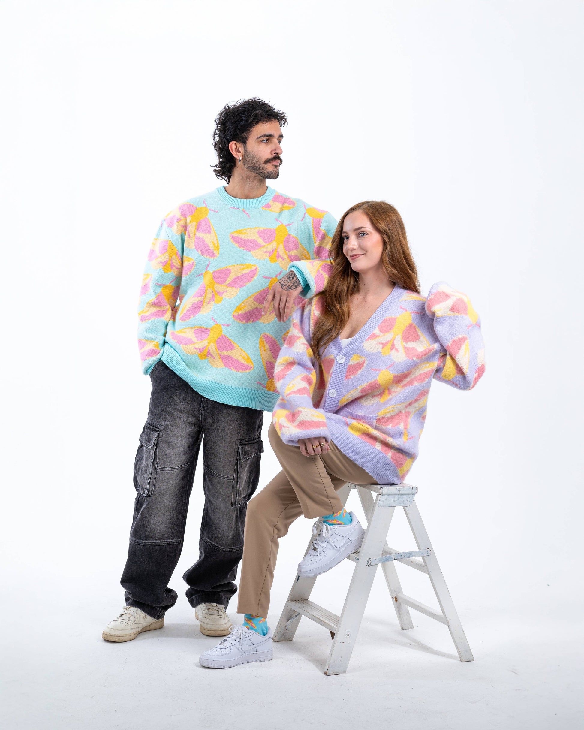 Fuzzy Rosy Maple Moth - Cardigan