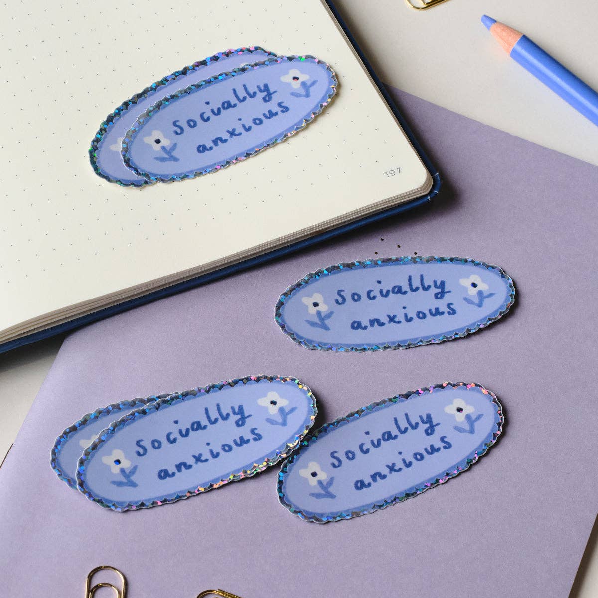 Socially Anxious - Holographic Sticker
