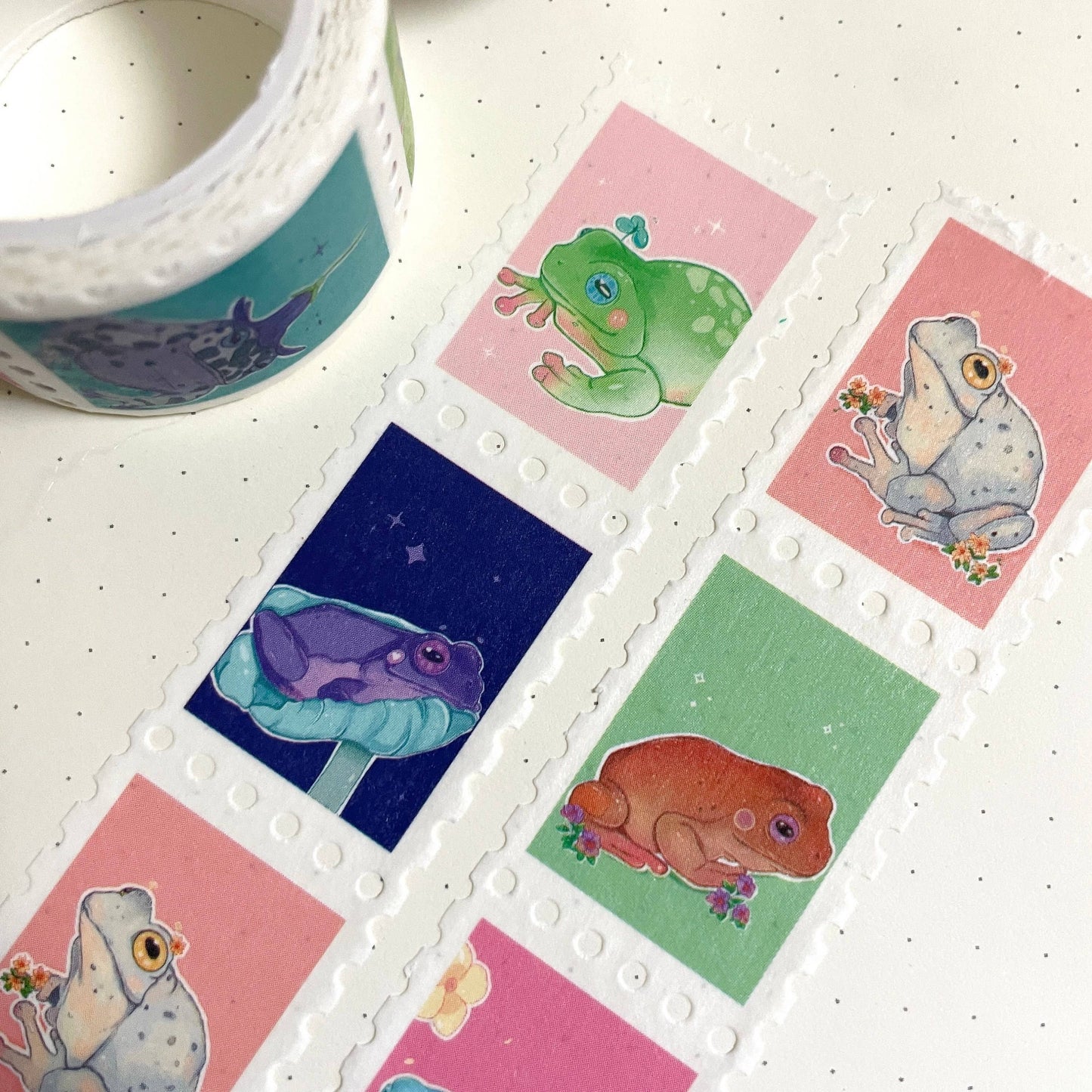 Washi Tape | Cute Frog Washi Tape | Pastel Frogs