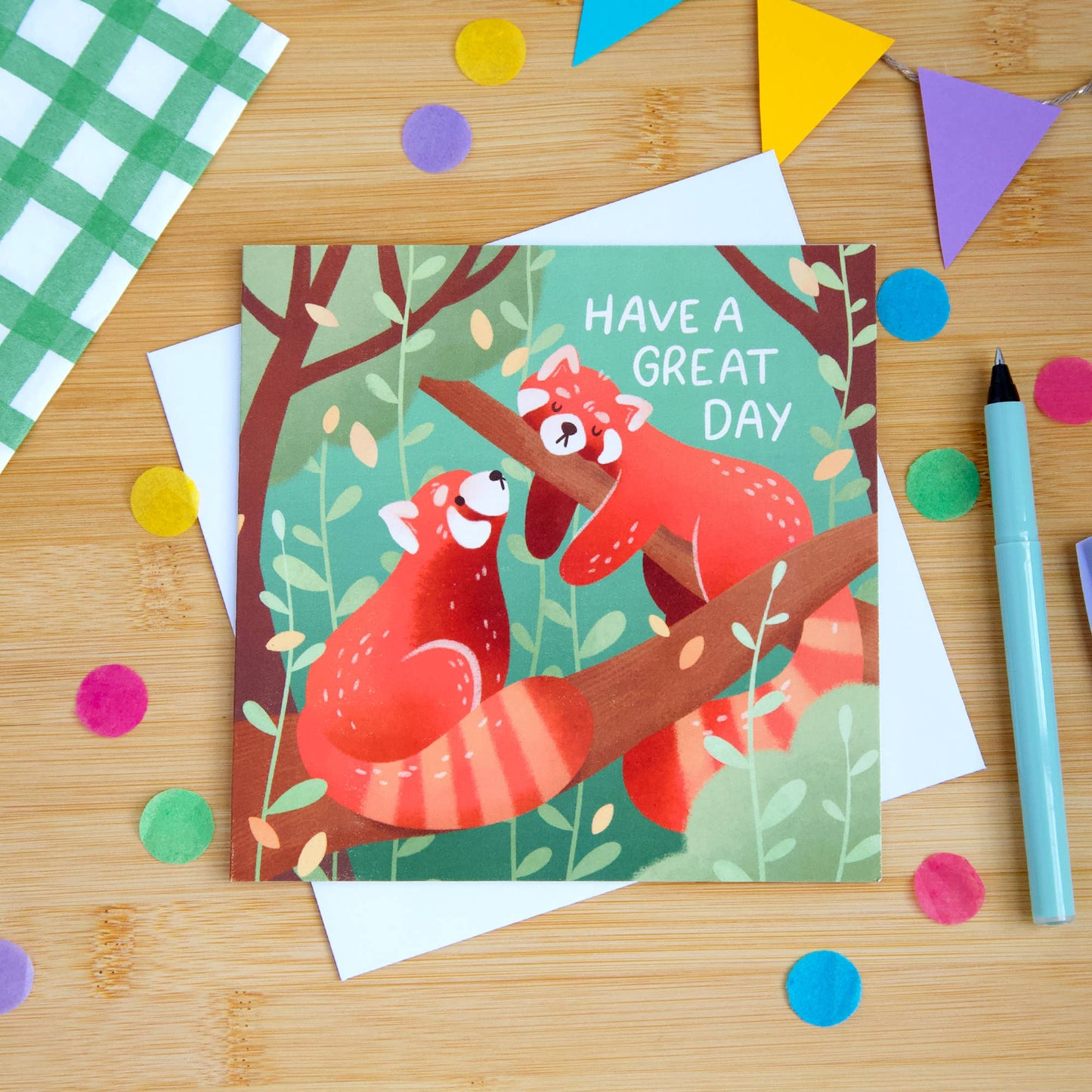 Red Pandas - Square Card