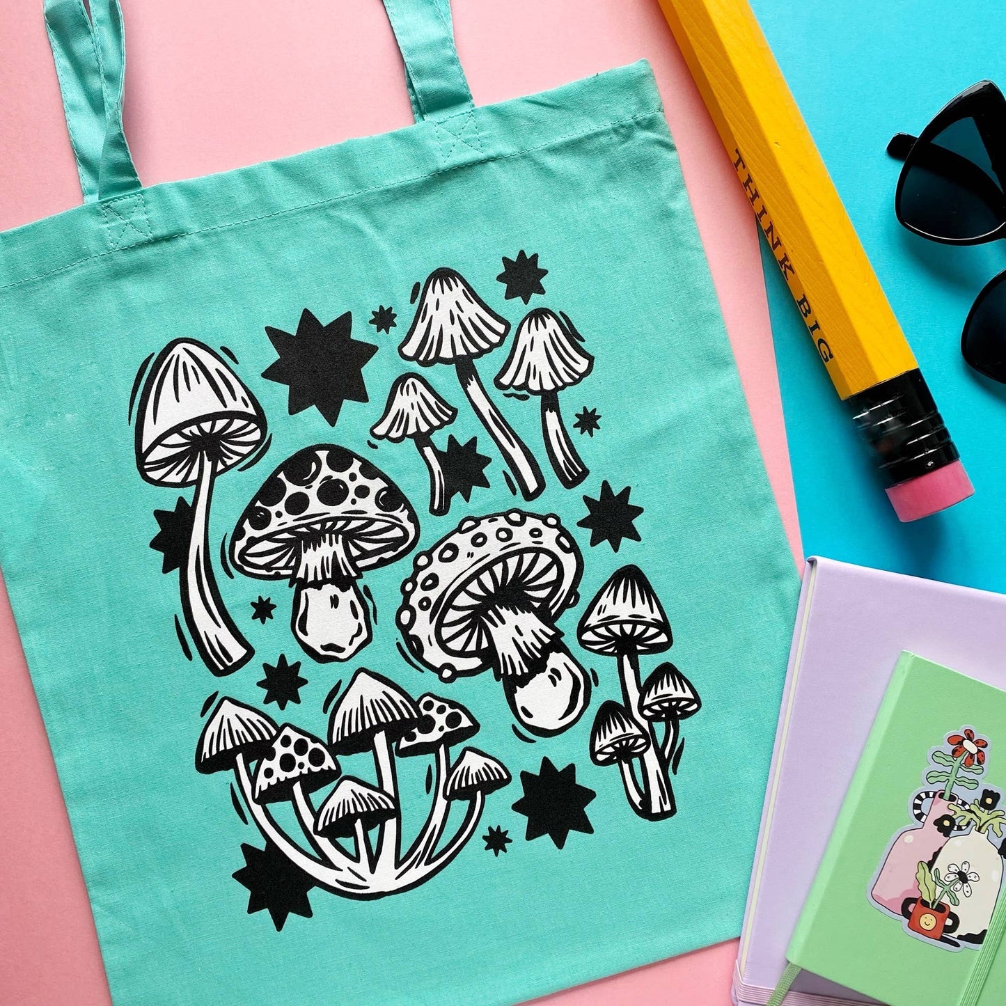 Mint Green Mushroom - Tote Bag