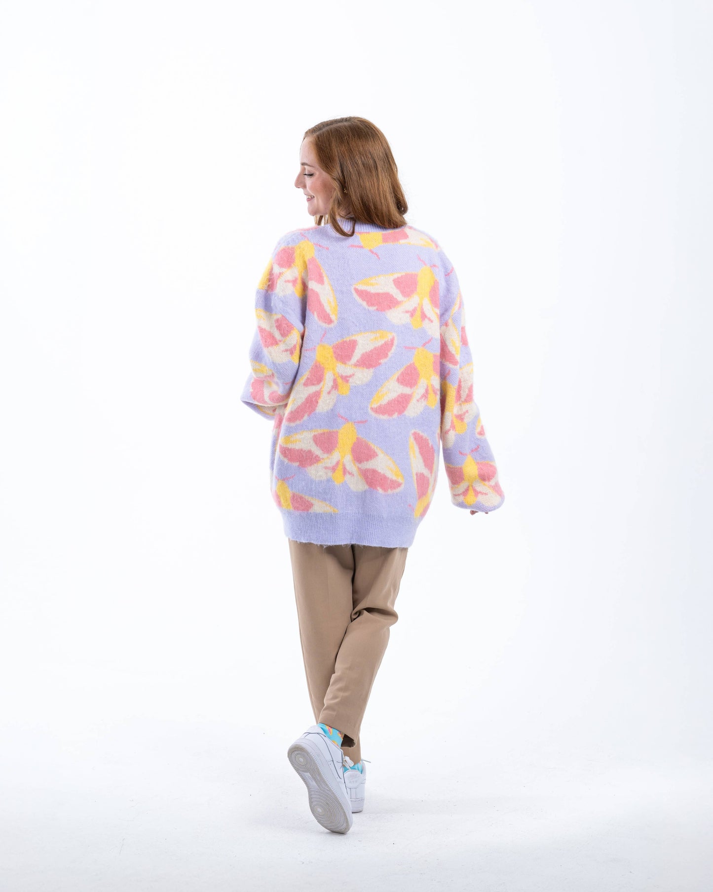 Fuzzy Rosy Maple Moth - Cardigan