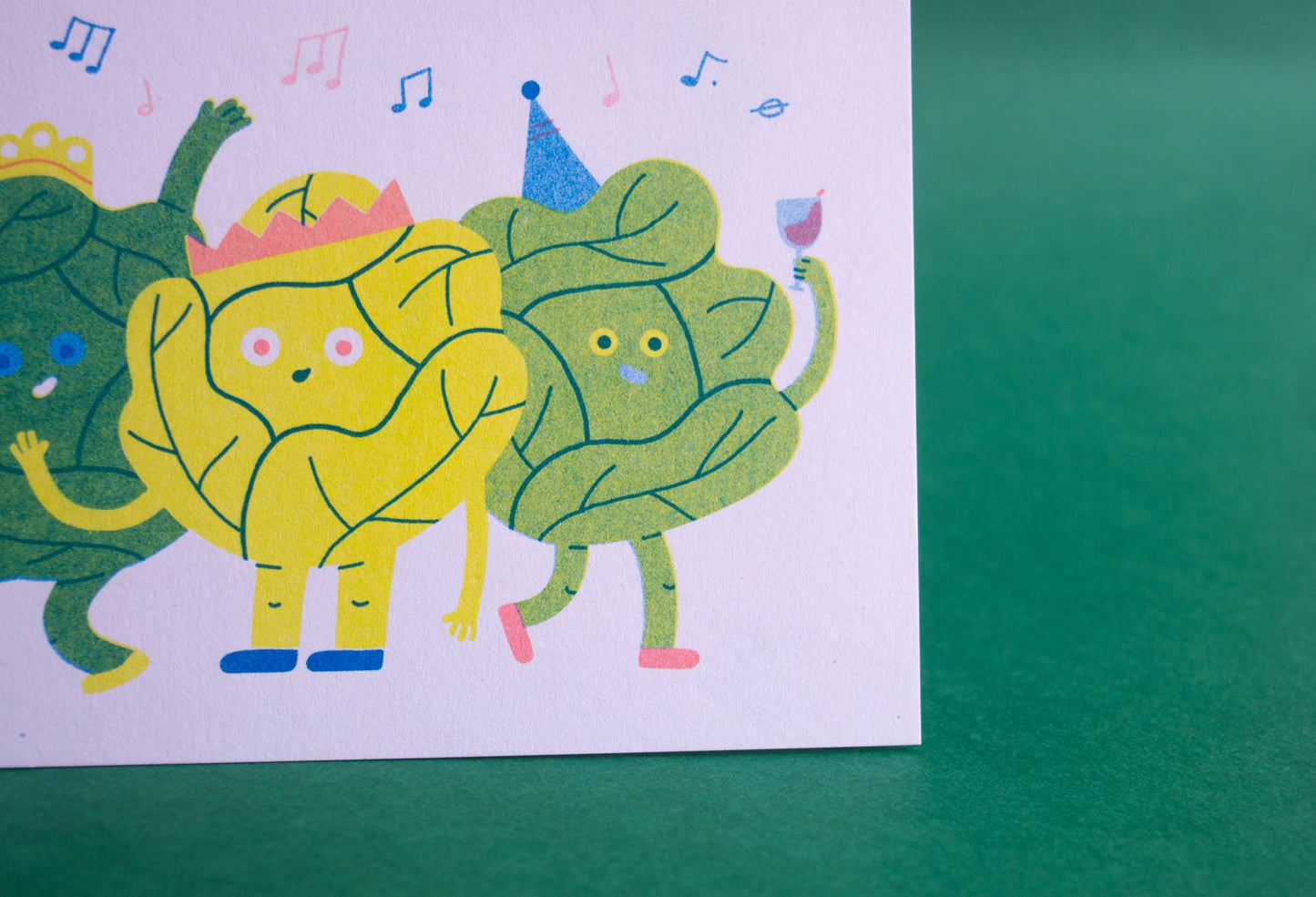 Sprout Dance - Seasonal Risograph Card
