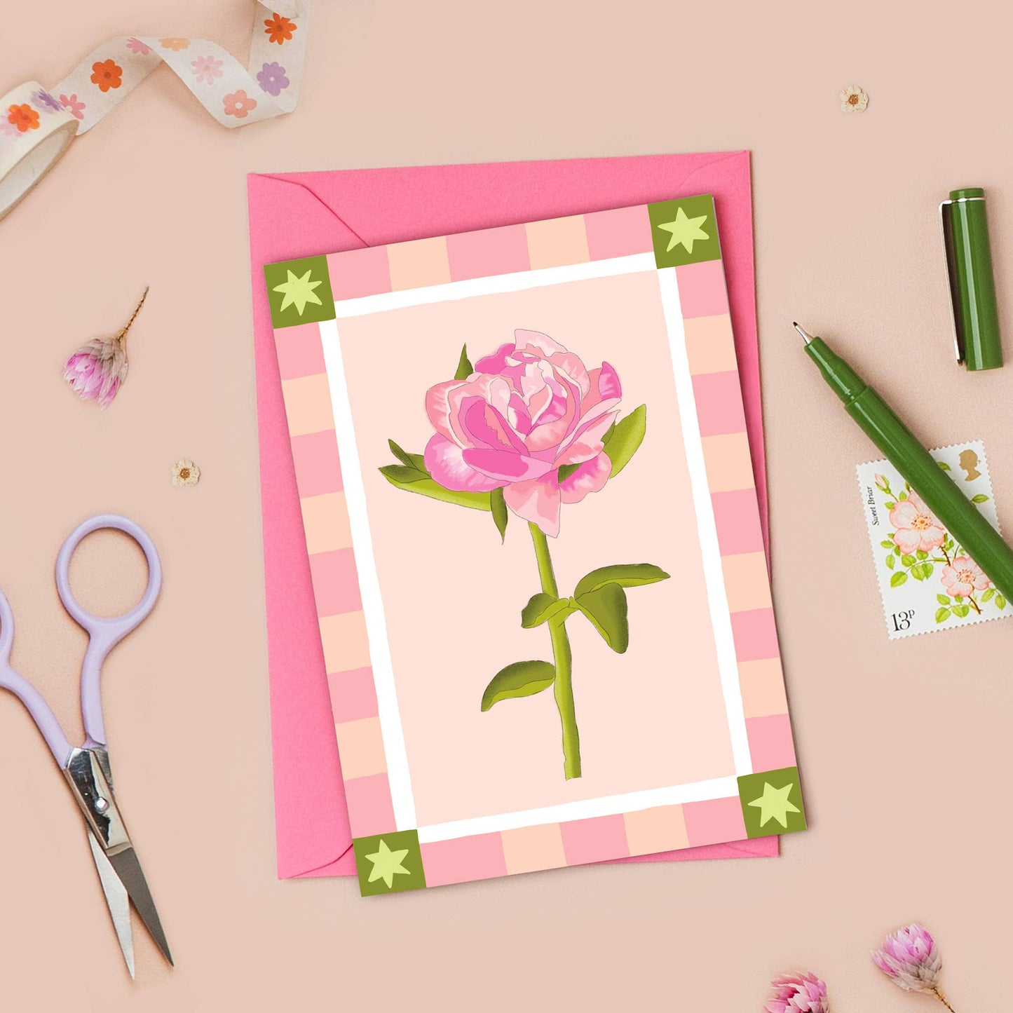 Pink Flower - A6 Card