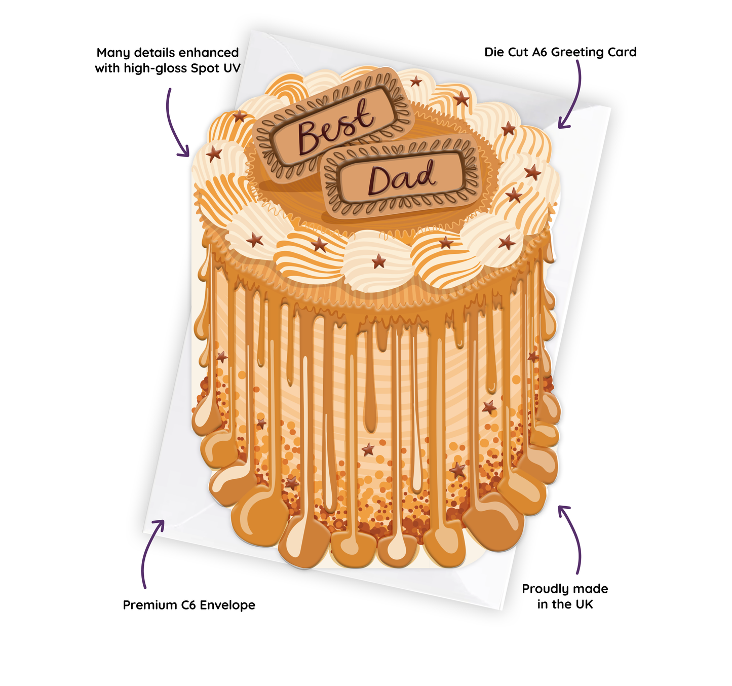 Best Dad - Cake Shaped Greeting Card