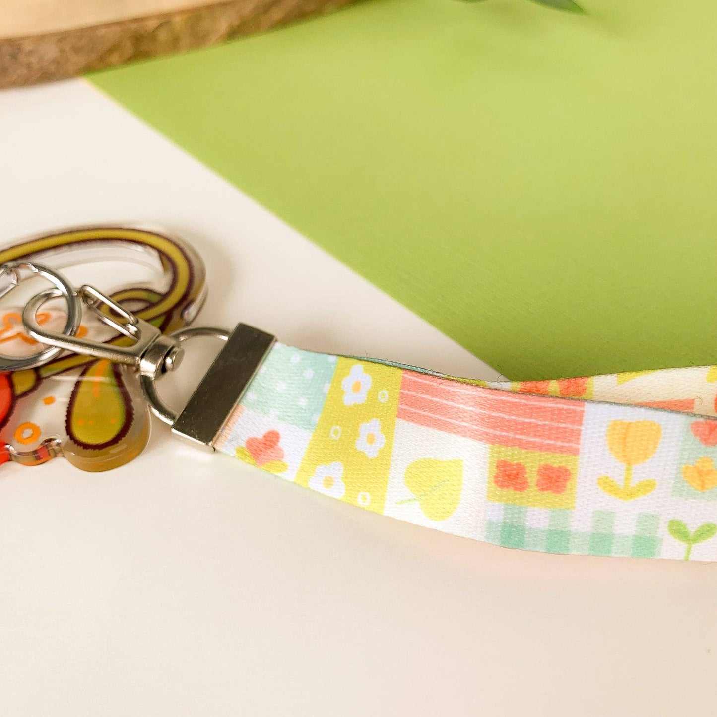 Spring Patchwork - Lanyard Keychain