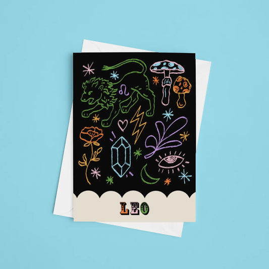 Leo Zodiac - A6 Card
