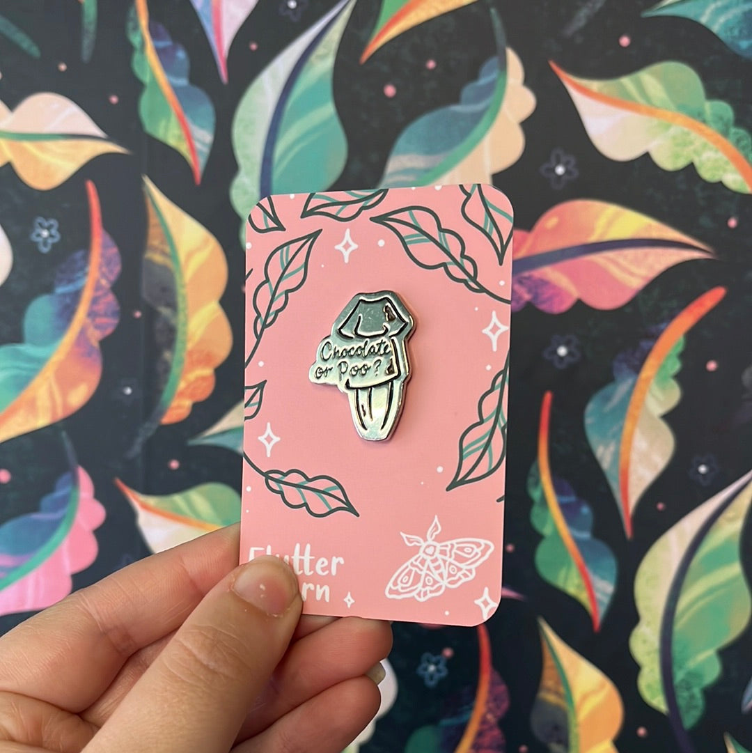 Chocolate or Poo? - Enamel Pin - 50% Off RRP £5.50