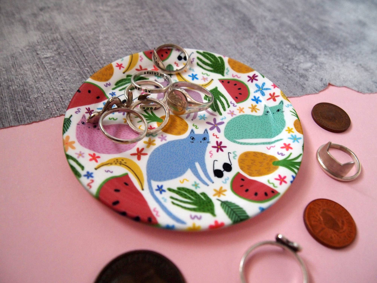 Cats and Fruits - Trinket Tray