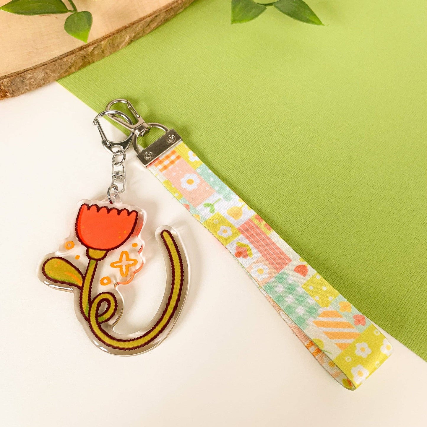 Spring Patchwork - Lanyard Keychain