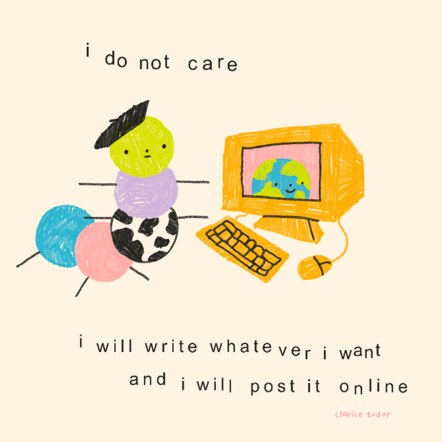 I Do Not Care Comic - Postcard Print