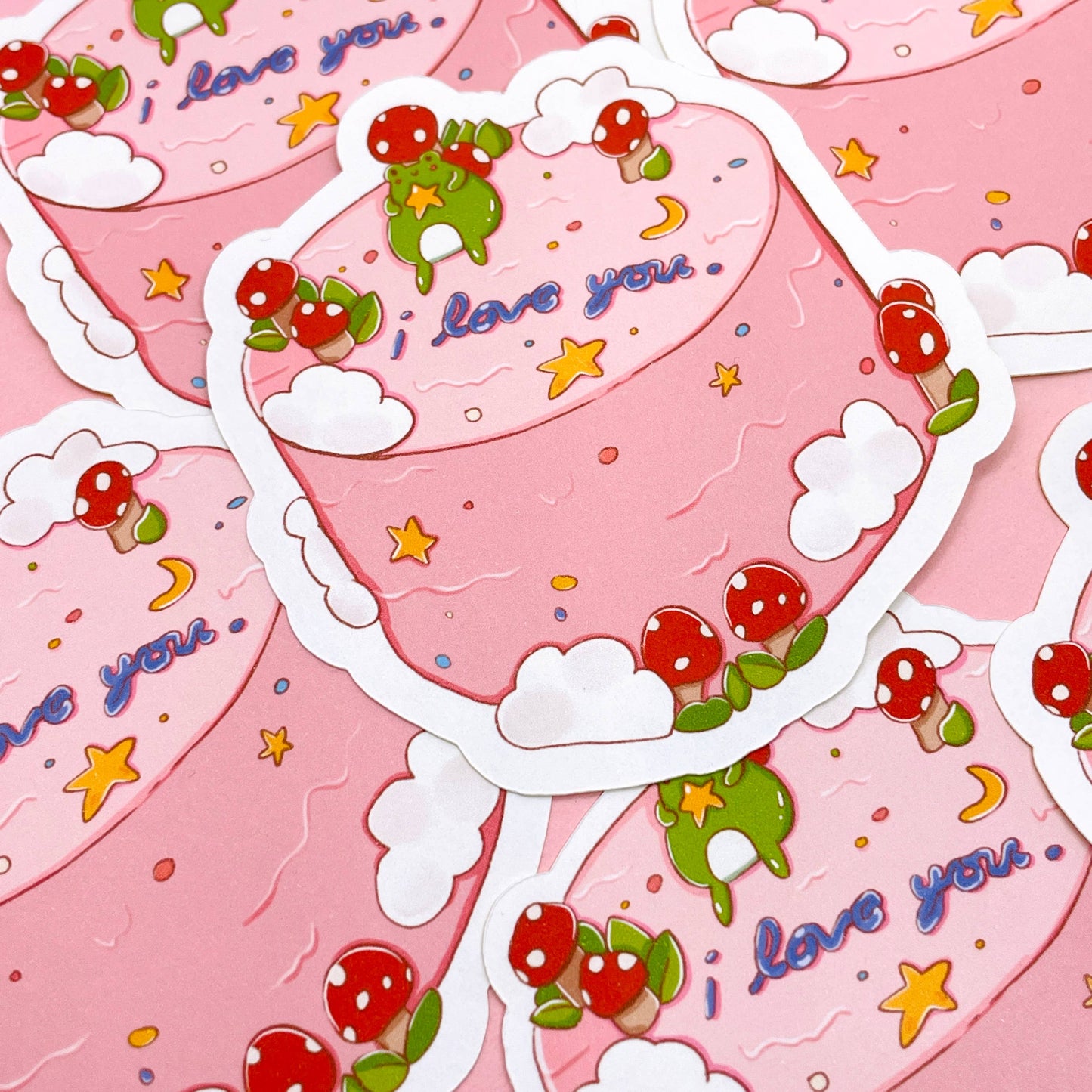 Frog Cake - Die Cut Sticker