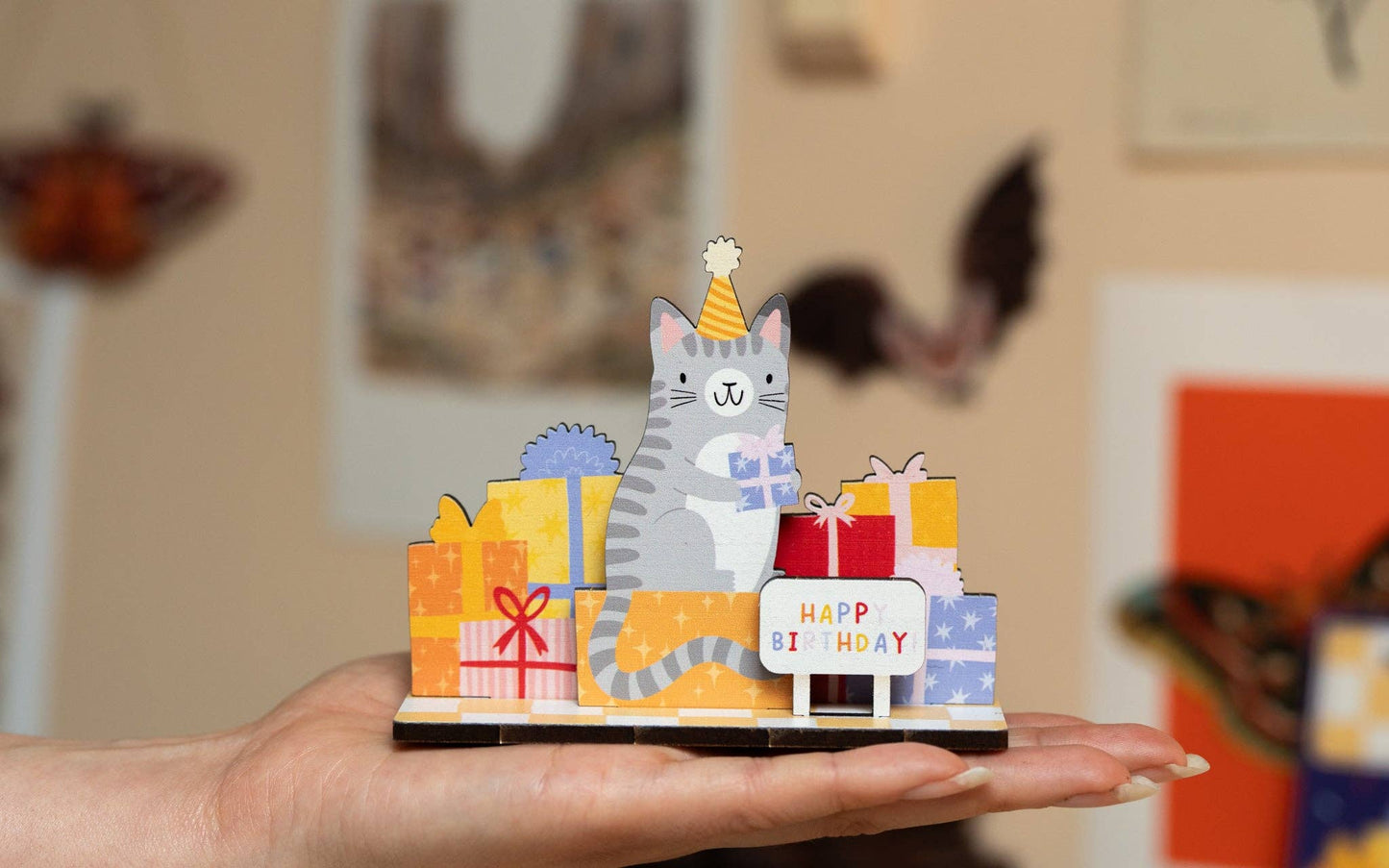 Happy Birthday - Cat - Pop Out Card