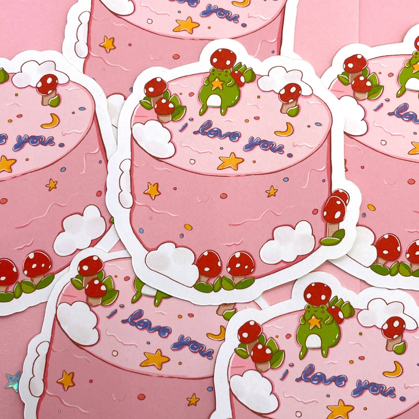 Frog Cake - Die Cut Sticker