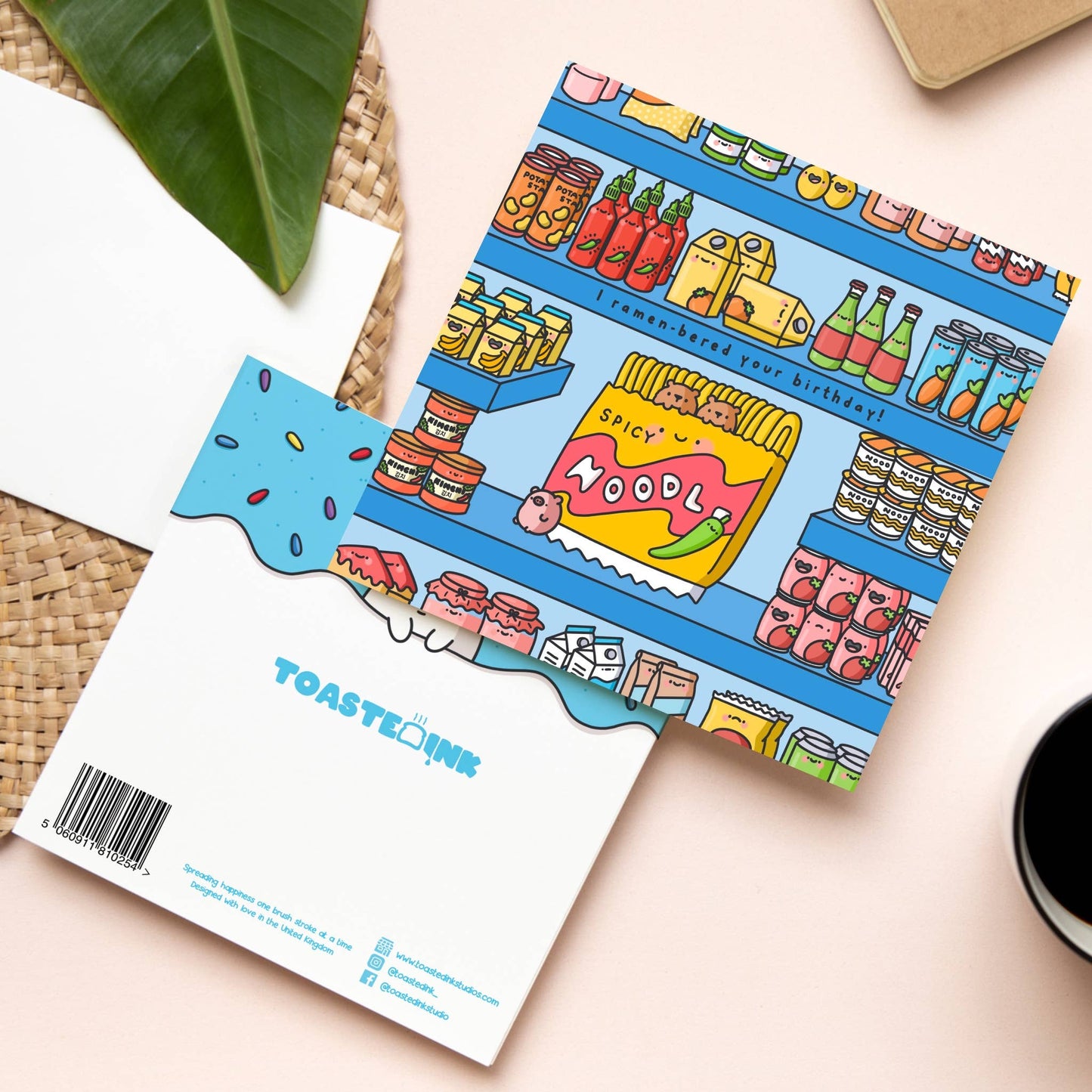 Cute Spicy Noodles - Square Card