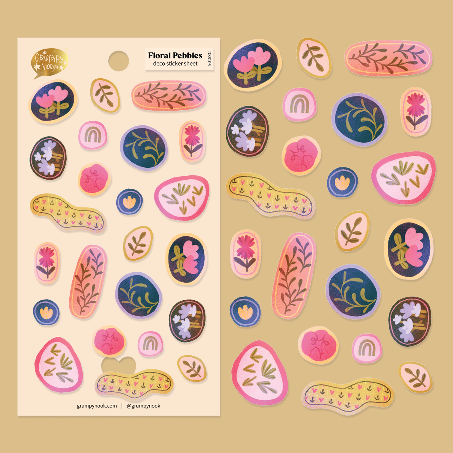 Floral Pebbles Deco - Sticker Sheet