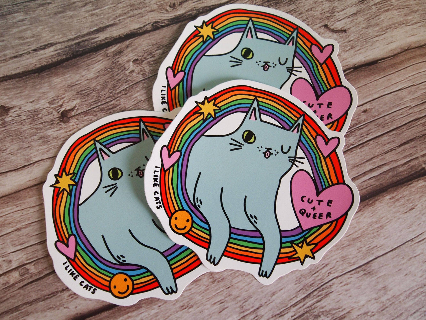 Cute Queer Cat Rainbow - Sticker