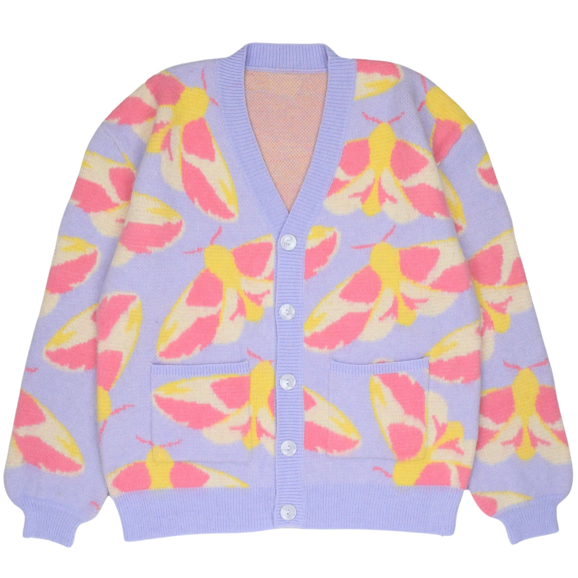 Fuzzy Rosy Maple Moth - Cardigan