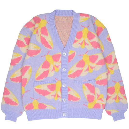 Fuzzy Rosy Maple Moth - Cardigan