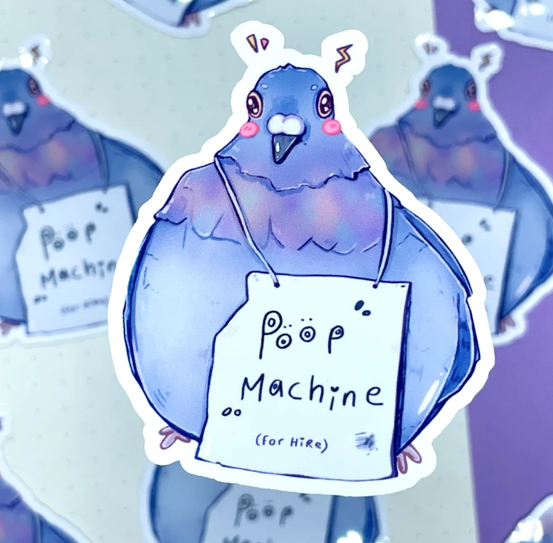 Pigeon Poop Machine - Sticker