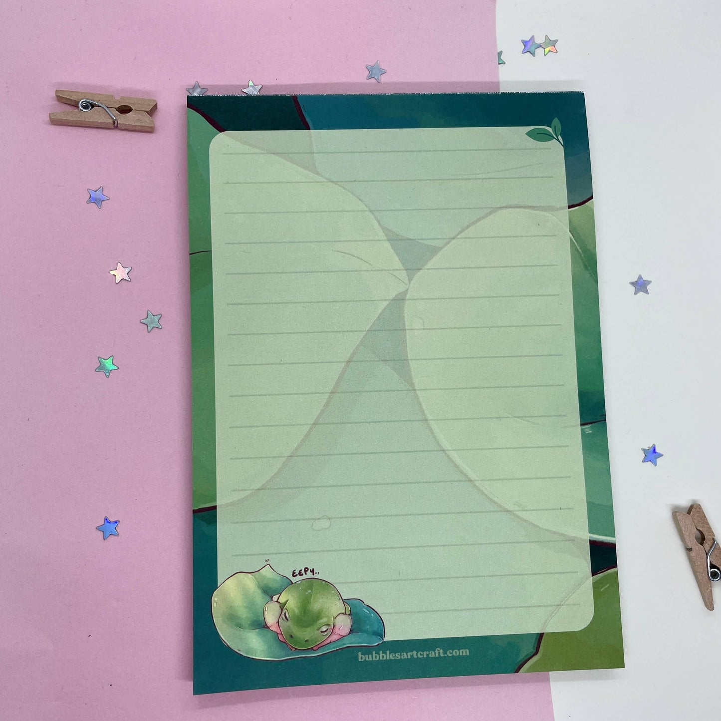 Sleepy Frog A6 Notepad - 50 Tear-Off Lined Sheets