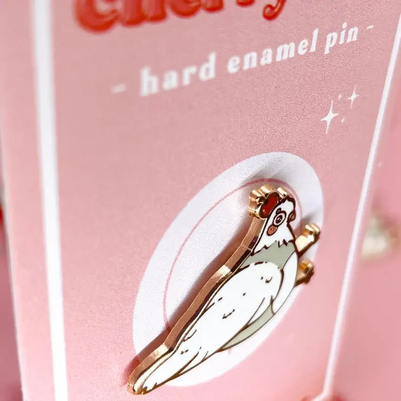 Cherry Bird Pigeon - Hard Enamel Pin