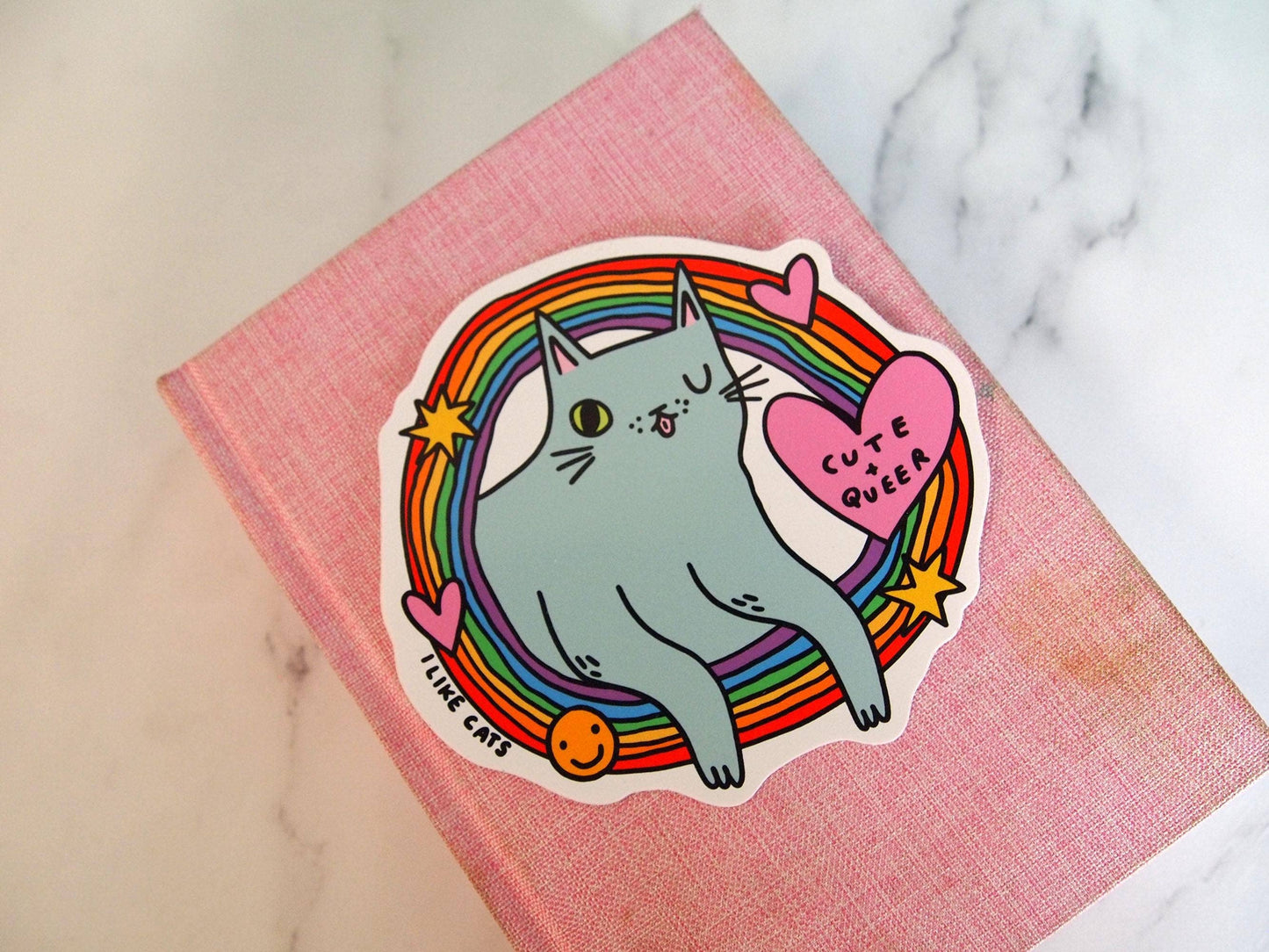 Cute Queer Cat Rainbow - Sticker